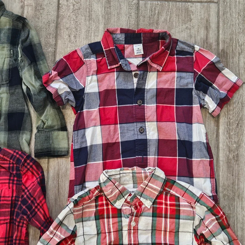 Old Navy Carters Gymboree Toddler‎ Boys Clothing 13pc Bundle Size 3T Plaid Denim